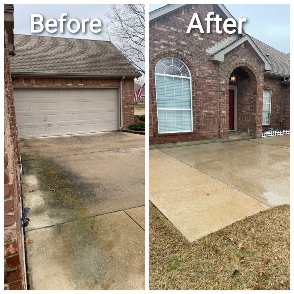 before and after pressure washing service by Haster elite pressure washing
